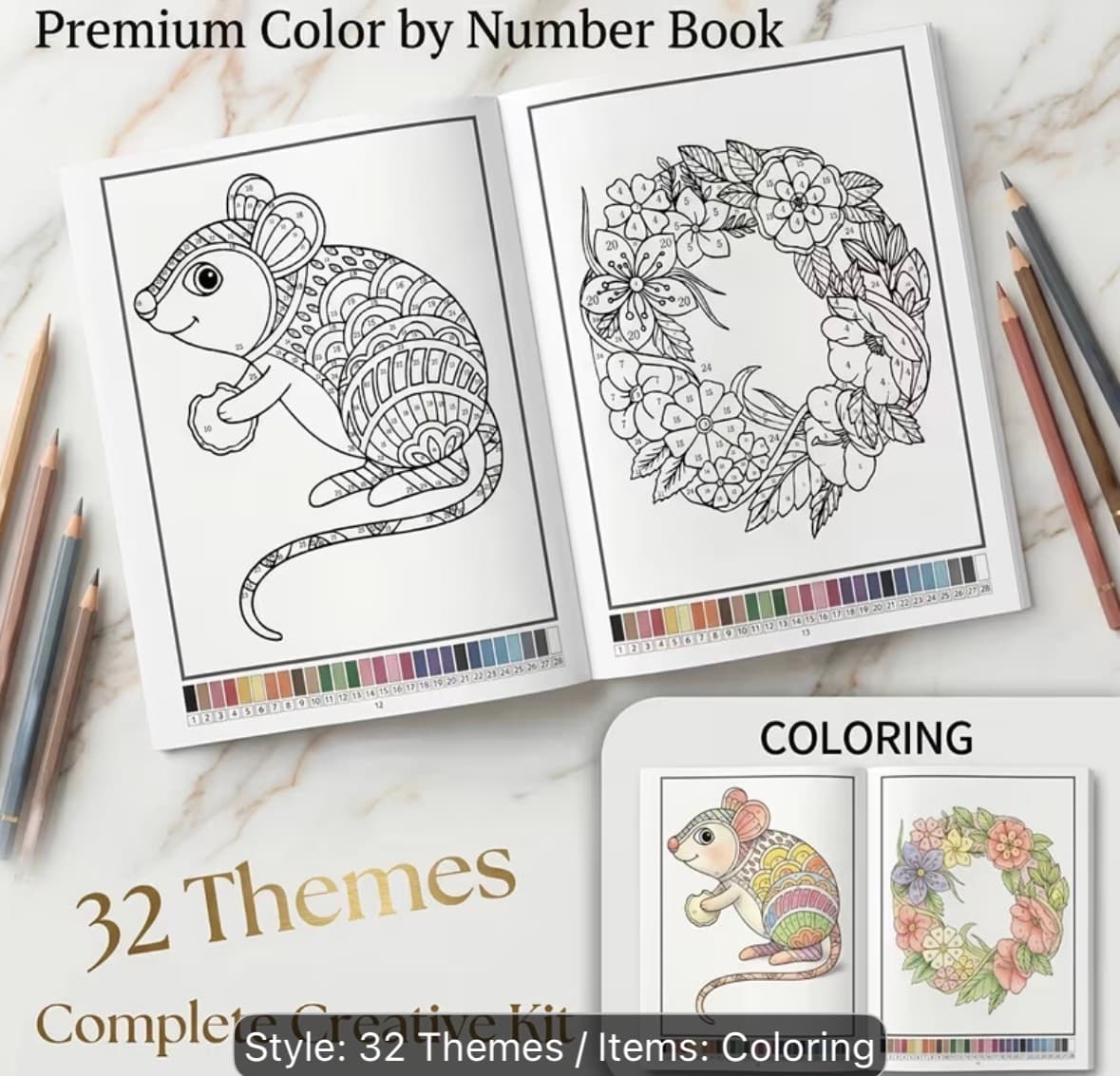 Color by number adult coloring book for relaxation 3