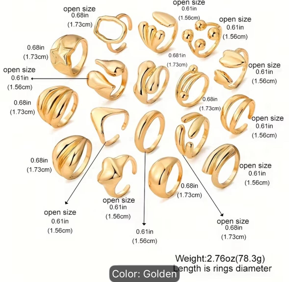 Exaggerated ring set 3