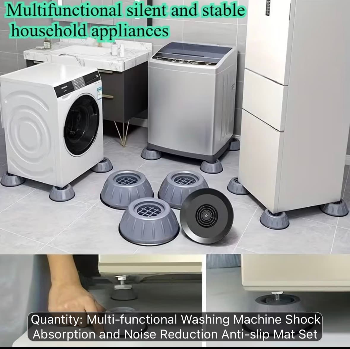 Stable anti slip base for washing machine, fridge and oven 2